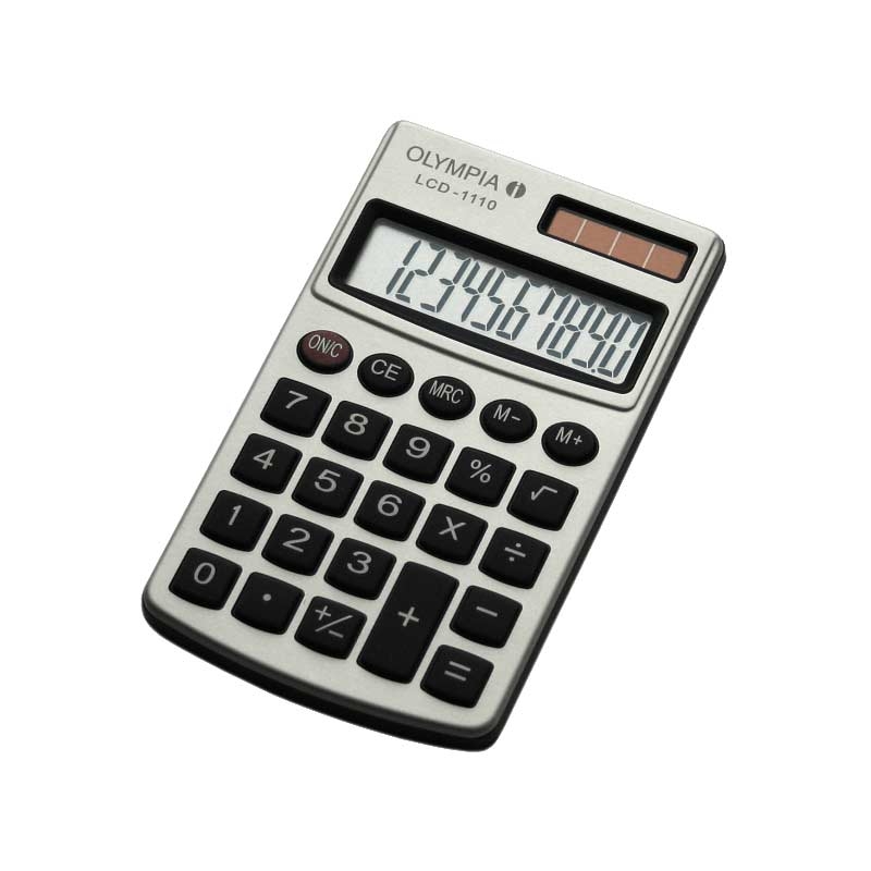Olympia LCD 1110 Taschenrechner mit Metallgehäuse silber