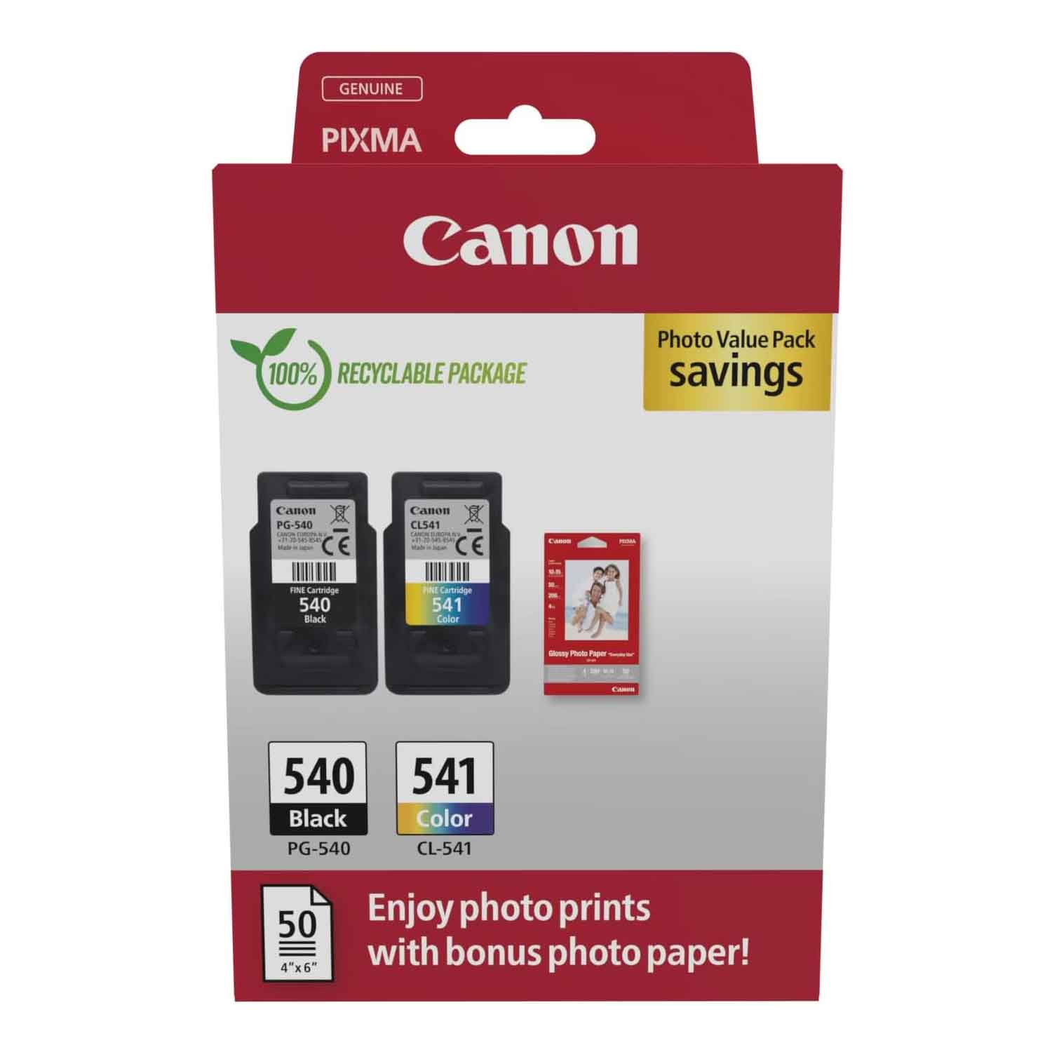 Canon PG-540/CL-541 Multipack Tintenpatronen mit Fotopapier