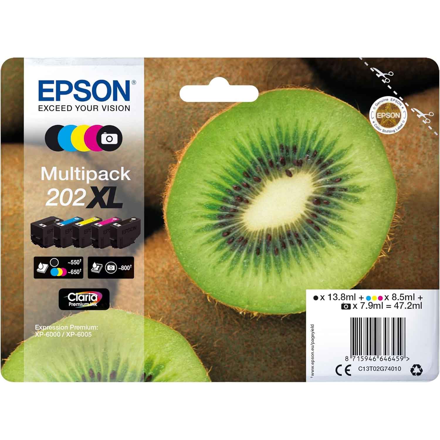 Epson 202XL Tintenpatronen Multipack 5-farbig XL