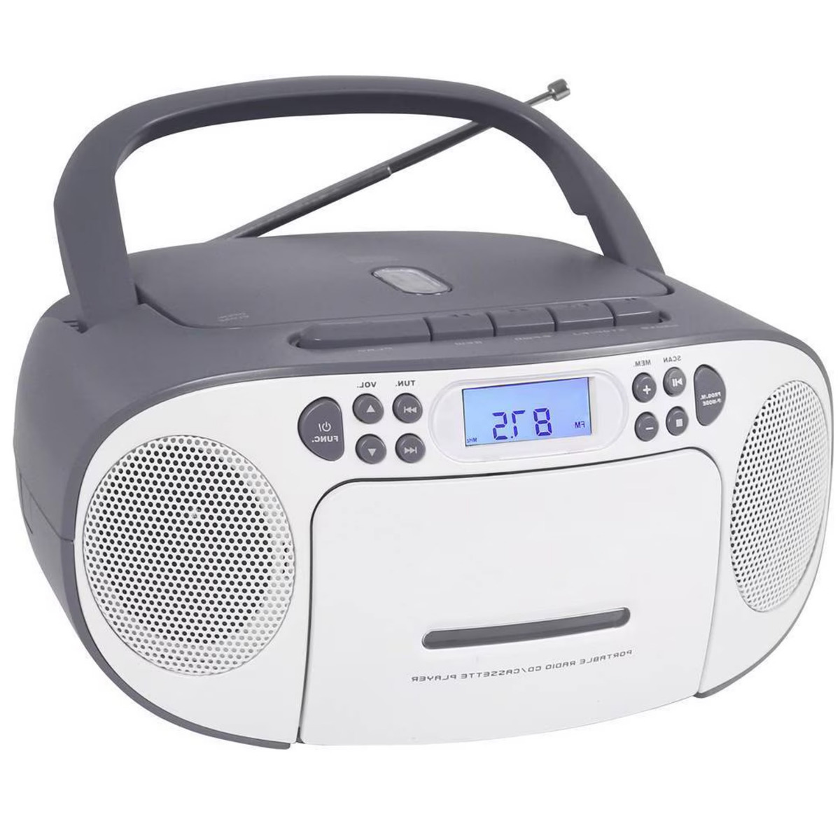 Reflexion RCR2260DAB/GR Tragbares CD/MP3-Cassetten-USB-DAB+-Stereo Radio grau