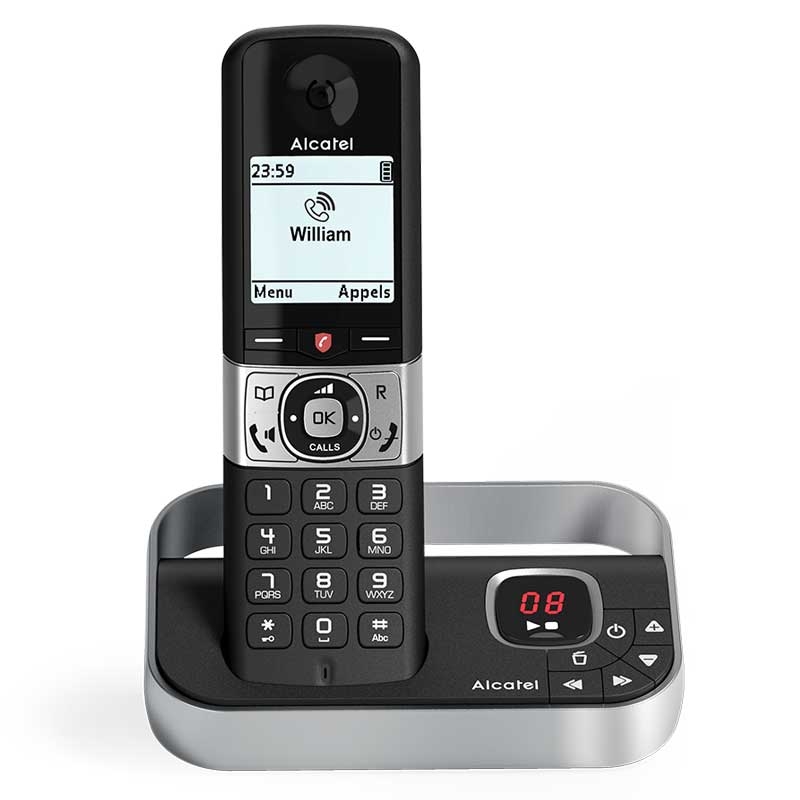 Alcatel F890 Voice Schnurlostelefon mit Anrufbeantworter schwarz