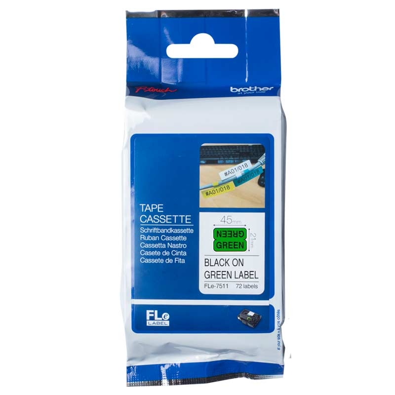 Brother FLe-7511 P-touch Schriftbandkassette schwarz auf grün