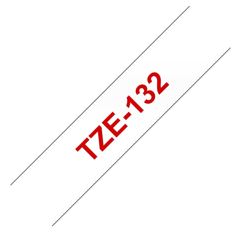 Brother TZe-132 Schriftband P-touch rot auf transparent 12mm