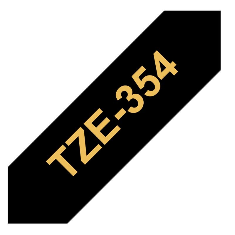 Brother TZe-354 Schriftband P-touch gold auf schwarz 24mm