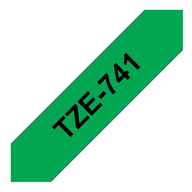 Brother TZe-741 Schriftband P-touch schwarz auf grün 18mm