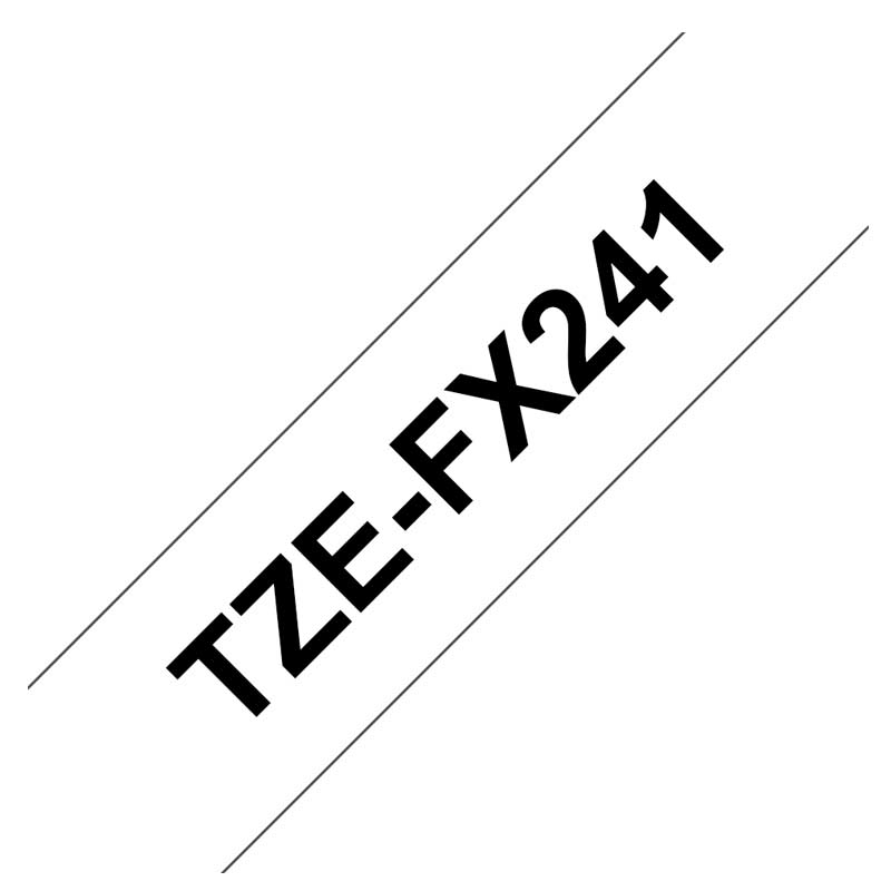 Brother TZe-FX241 Schriftband P-touch flexibel schwarz auf weiss 18mm