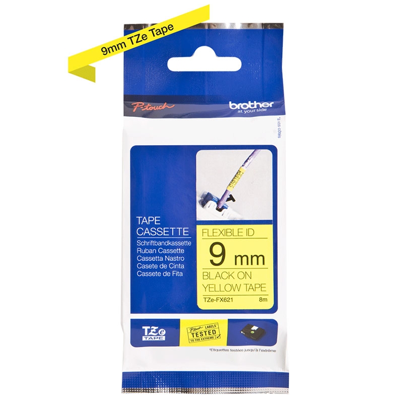Brother TZE-FX621 P-Touch schwarz auf gelb 9mm