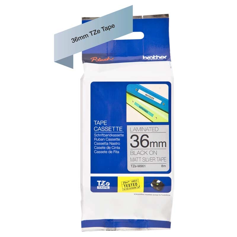 Brother TZe-M961 P-touch schwarz auf silver-matt 36mm