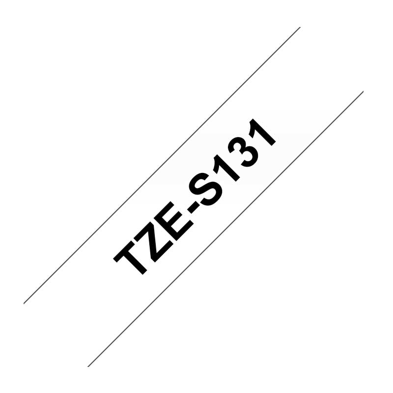 Brother TZe-S131 Schriftband P-touch schwarz auf clear extra stark klebend 12mm